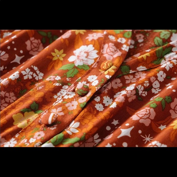 Long Sleeve Boho Floral Gypsy Print Maxi Dress - Picture 10 of 13